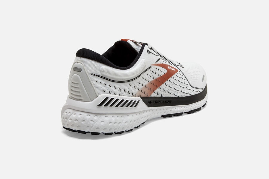 Brooks Adrenaline Gts 21 Road Löparskor Herr - Vita/Svarta/Orange - 8051-JSBZM